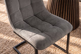 Cantilever chair MIAMI square quilting cord grey w/ black metal frame