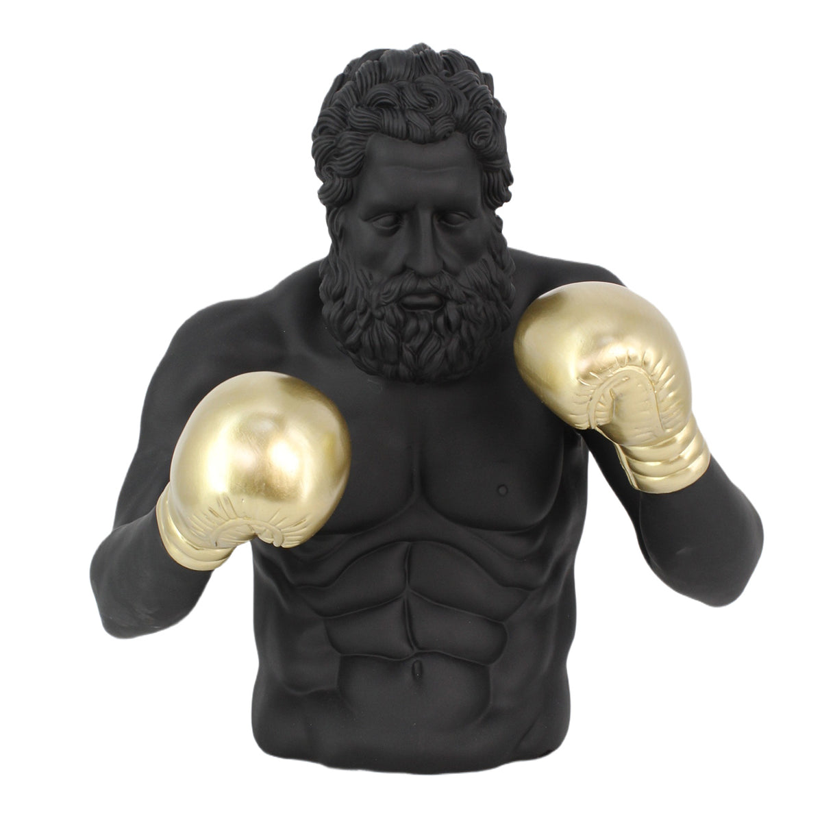 Decoration figure BOXER 50cm black golden – Invicta Interior