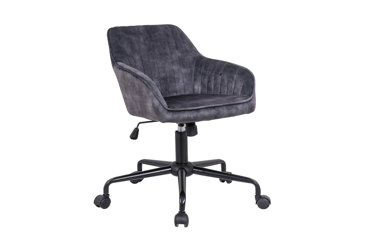 Office chair TURIN 47-56cm with armrests velvet dark grey