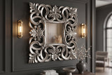 Wall mirror VENICE BAROCK 75cm antique silver