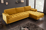 Corner sofa COZY VELVET 260cm velvet mustard yellow