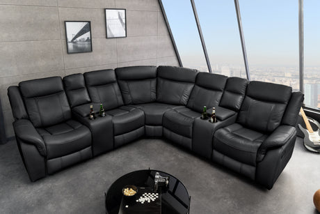 Cinema armchair HOLLYWOD 5-seater artificial leather black