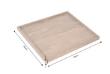 Tray MAKASSAR 50cm w/ raised edge sheesham wood brown stone finish