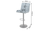 Bar stool MODENA 92-116cm 360° rotatable velvet petrol w/ black metal frame