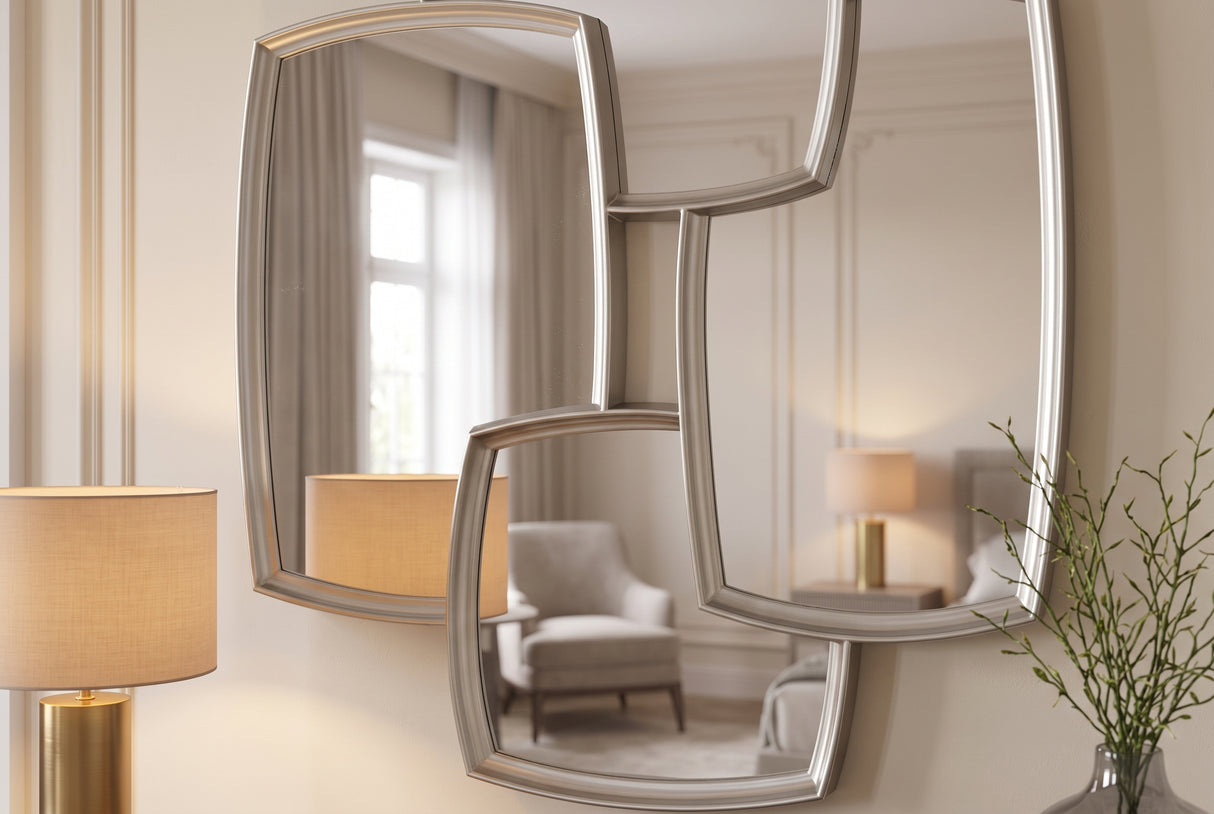 Wandspiegel QUADRA 90cm silber