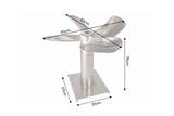 Esstisch OCEAN 95cm Unterteil silber ohne Glasplatte