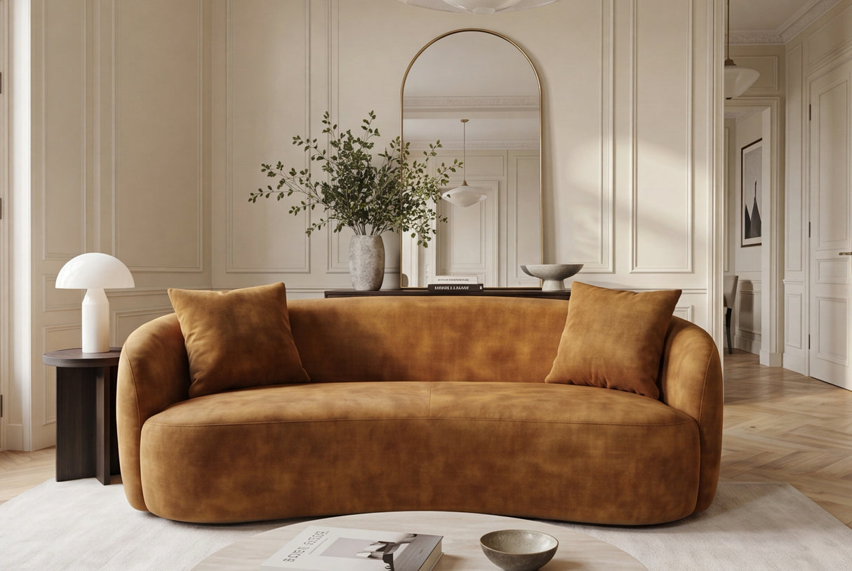 Sofa ELEMENTAL 180cm 2-Sitzer Samt senfgelb