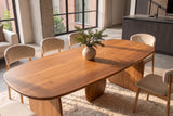 Dining table SCULPTURA 240cm oval sculptural frame acacia wood brown