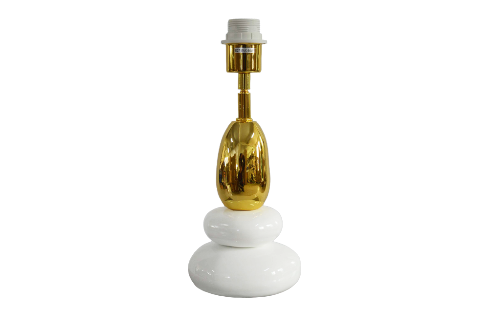 Table lamp STONES OF ZEN 45cm w/ adjustable lampshade white gold