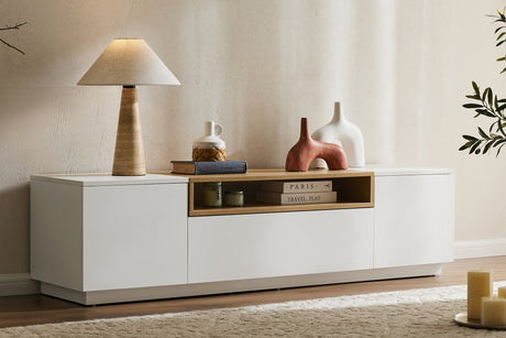 TV-Board LOFT 160cm white natural