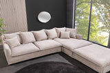 Ecksofa HEAVEN 255cm abnehmbarer Bezug Bouclé Champagnerbeige