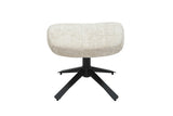 Stool CLOUD 45cm rotatable textured fabric champagne beige w/ black metal frame
