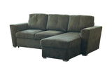 Sofa bed APARTMENT 245cm 3-seater w/ ottoman and storage space textured fabric green
