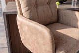 Barhocker BIG GEORGE drehbar m/Armlehnen Samt Flachgewebe Champagner Beige
