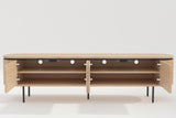 TV-Board ATELIER 200cm natural oak wood look w/ black legs