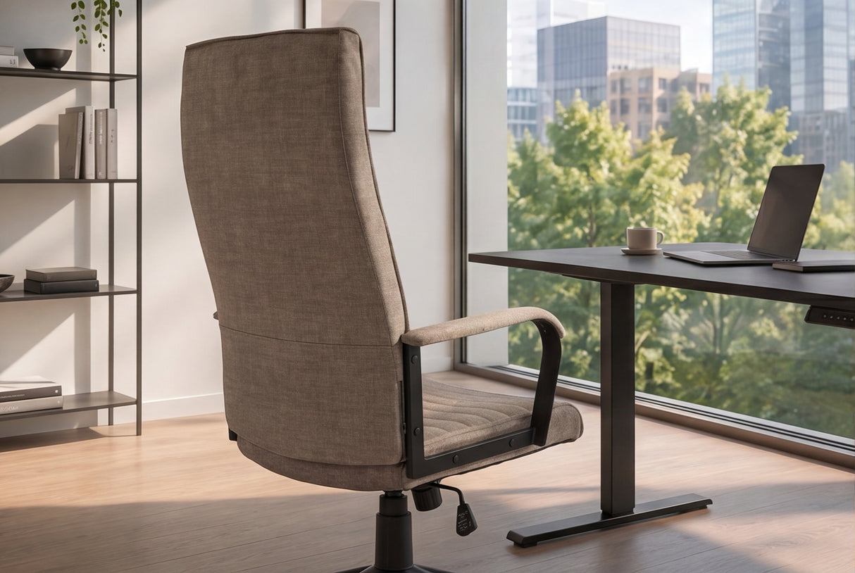 Office chair LAZIO 49-59cm w/ tilt function vogue velour velvet taupe