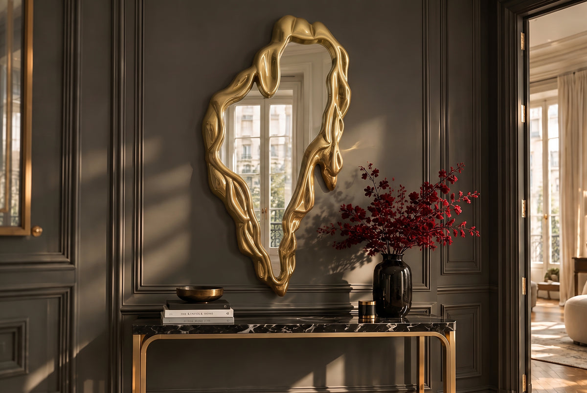 Wall mirror FLUIDUM 150cm gold