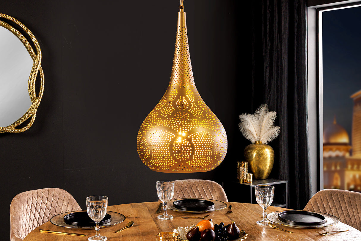 Pendant lamp ORIENT LIVING 50cm iron w/ gold decor