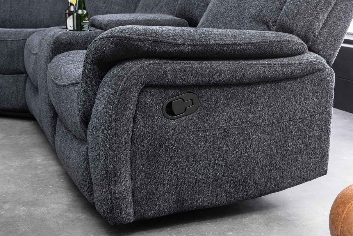 Cinema armchair HOLLYWOD 5-seater textured fabric dark grey