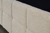 Bett PRESTIGE 180x200cm Bouclé cremefarben mit Stauraum