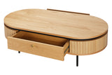 Coffee table ATELIER 120cm natural oak wood look w/ black legs