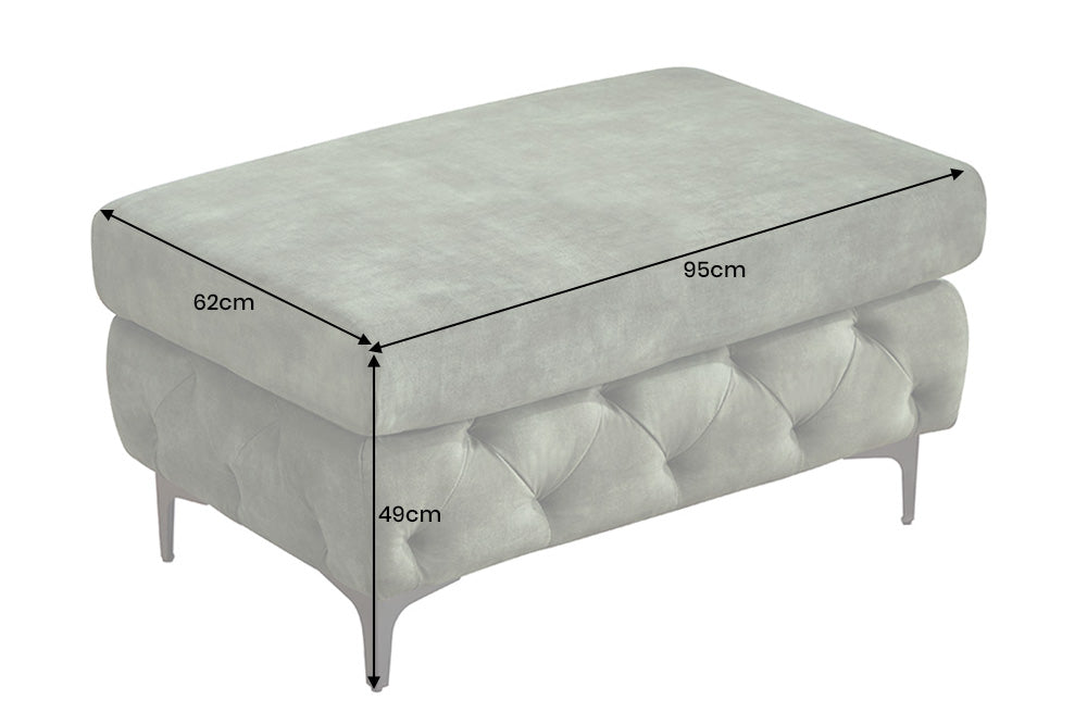 Stool MODERN BAROCK 95cm velvet dark green