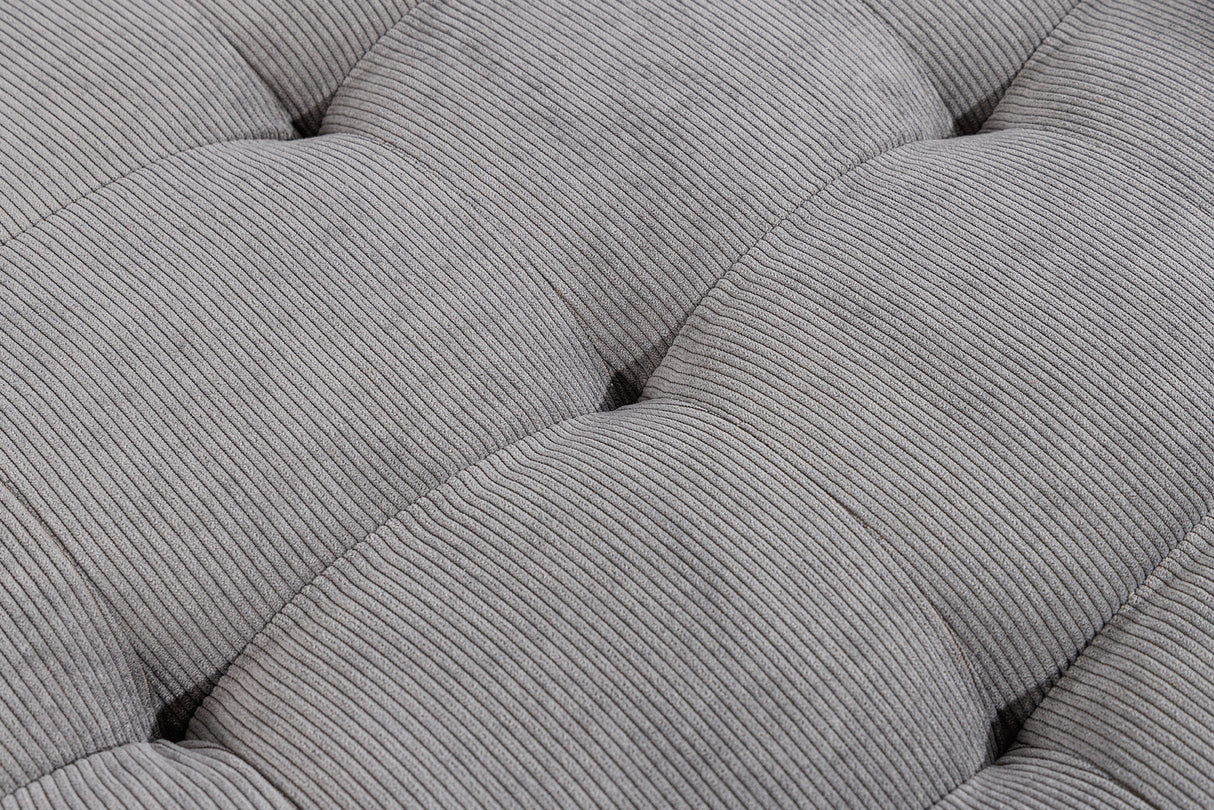 Ecksofa STOCKHOLM 220cm 3-Sitzer Cord grau