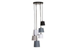 Pendant lamp LEVELS 6 hanging linen shades black grey