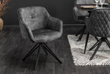 Drehstuhl EUPHORIA drehbar 180° mit Armlehnen Samt dunkelgrau