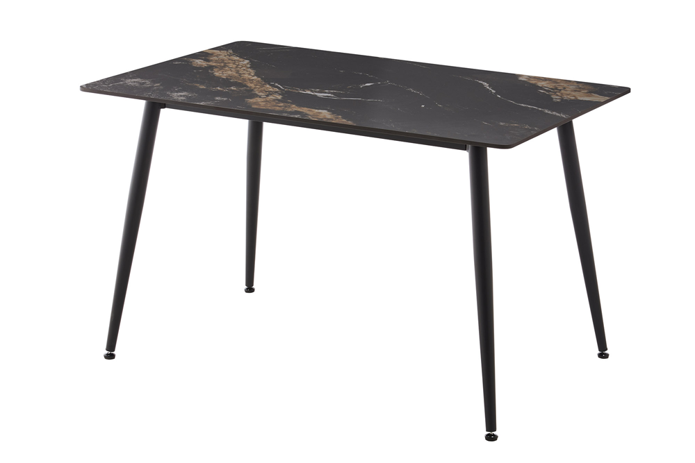 Dining table MILANO 120cm aurora oro ceramic black gold sand