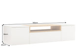 TV-Board LOFT 160cm hanging white natural