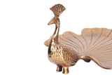 Platter WILDLIFE PEACOCK 40cm sculpture gold