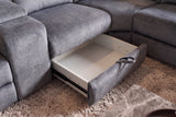 Corner sofa PRIME multifunctional electrically adjustable w/ storage space vogue velvet grey