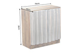 Sideboard ZALVERO 75cm Mangoholz Aluminiumfront naturfarben silber