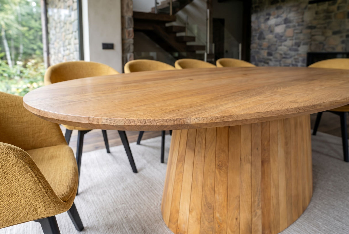 Dining table ART DECO 220cm oval table top mango wood natural creamy
