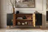 Sideboard GOLDEN SUNSET 180cm 3D mango black