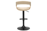 Barhocker MANHATTAN 81-110cm drehbar Kunstleder cremebeige und Eichenholzoptik