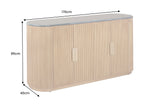 Sideboard VENEZIANO 170cm Mangoholz und Marmorplatte grünbraun