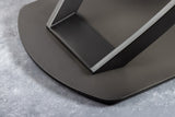 Dining table INCEPTION 130-190cm extendable w/ bronze rack oval ceramic top rust look