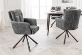 Drehstuhl BIG GEORGE 360° mit Armlehnen Strukturstoff grau