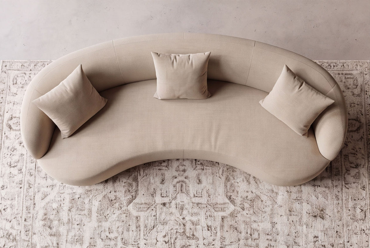 Sofa ATELIER 230cm 3-Sitzer Samt Beige