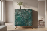 Highboard SCORPION 120cm 3D mango wood turquoise gold