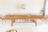 Dining table FINCA 300-400cm extendable pine wood 80mm vintage brown