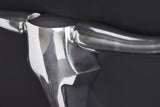 Wanddeko Geweih BULL 120cm Aluminium silber