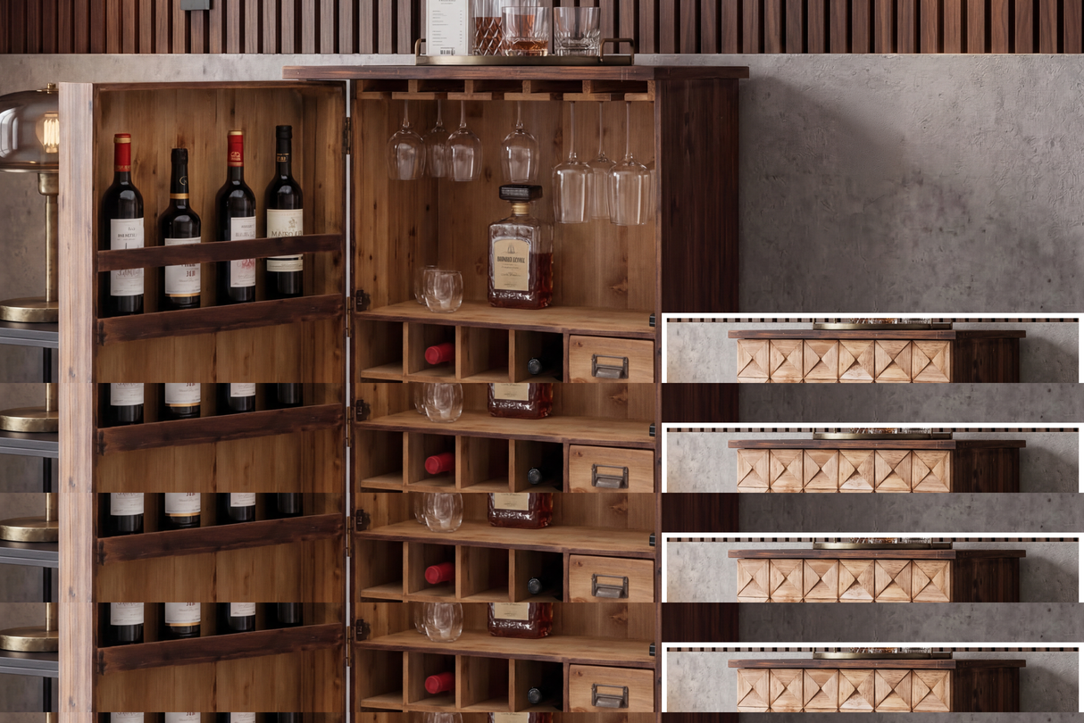 Barschrank BODEGA 90cm Kiefer Natur