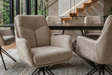 Drehsessel PROMETHEUS drehbar 180° m. Armlehnen Samt Velours beige