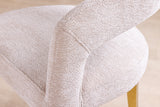 Chair BOUTIQUE beige brushed structured fabric w/ golden legs