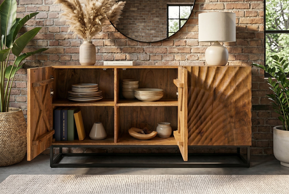 Sideboard SCORPION 140cm 3D mangobraun
