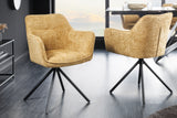 Swivel chair VERONA textured cloth mustard yellow