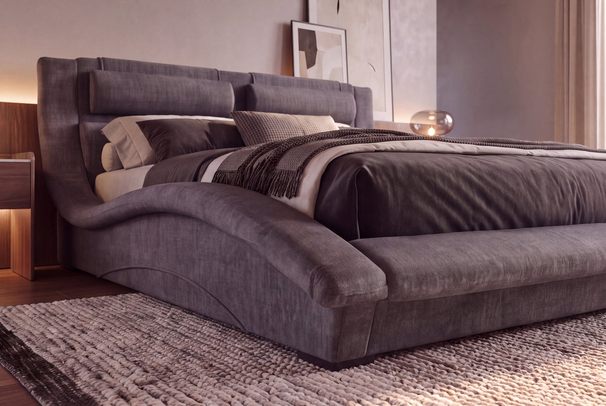 Bed SWING 160x200cm vogue velvet grey